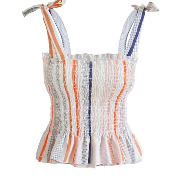 Sling bow color strip top tube spring and summer vest