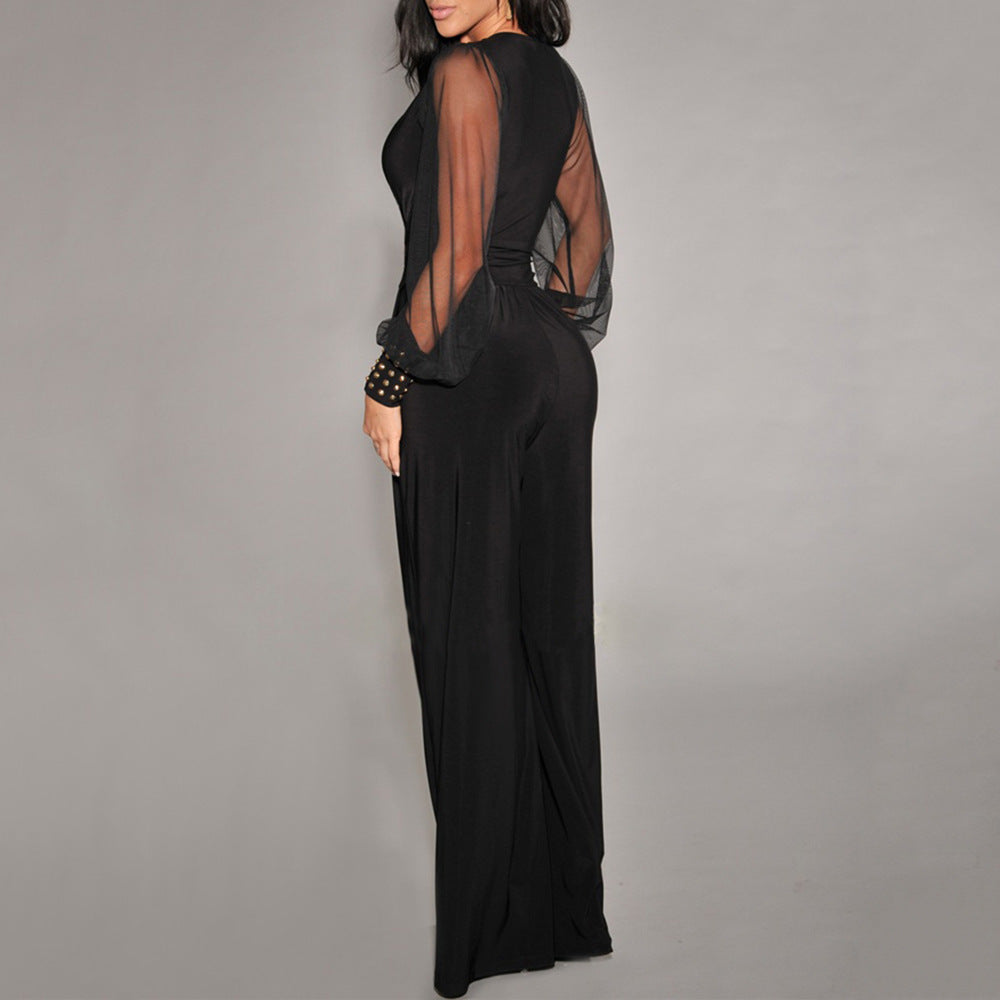 Rivet Lace Straight Jumpsuit