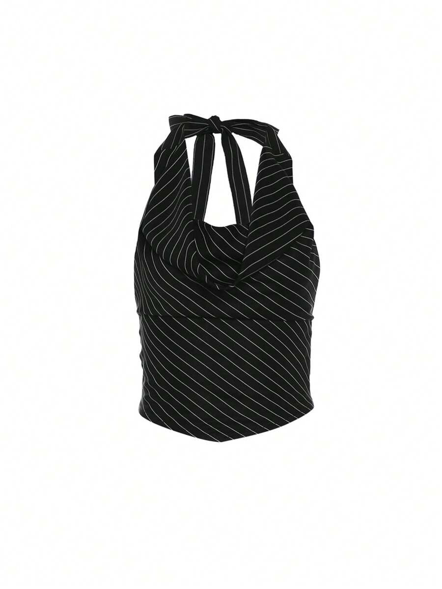 Backless Halter-neck Crop Top