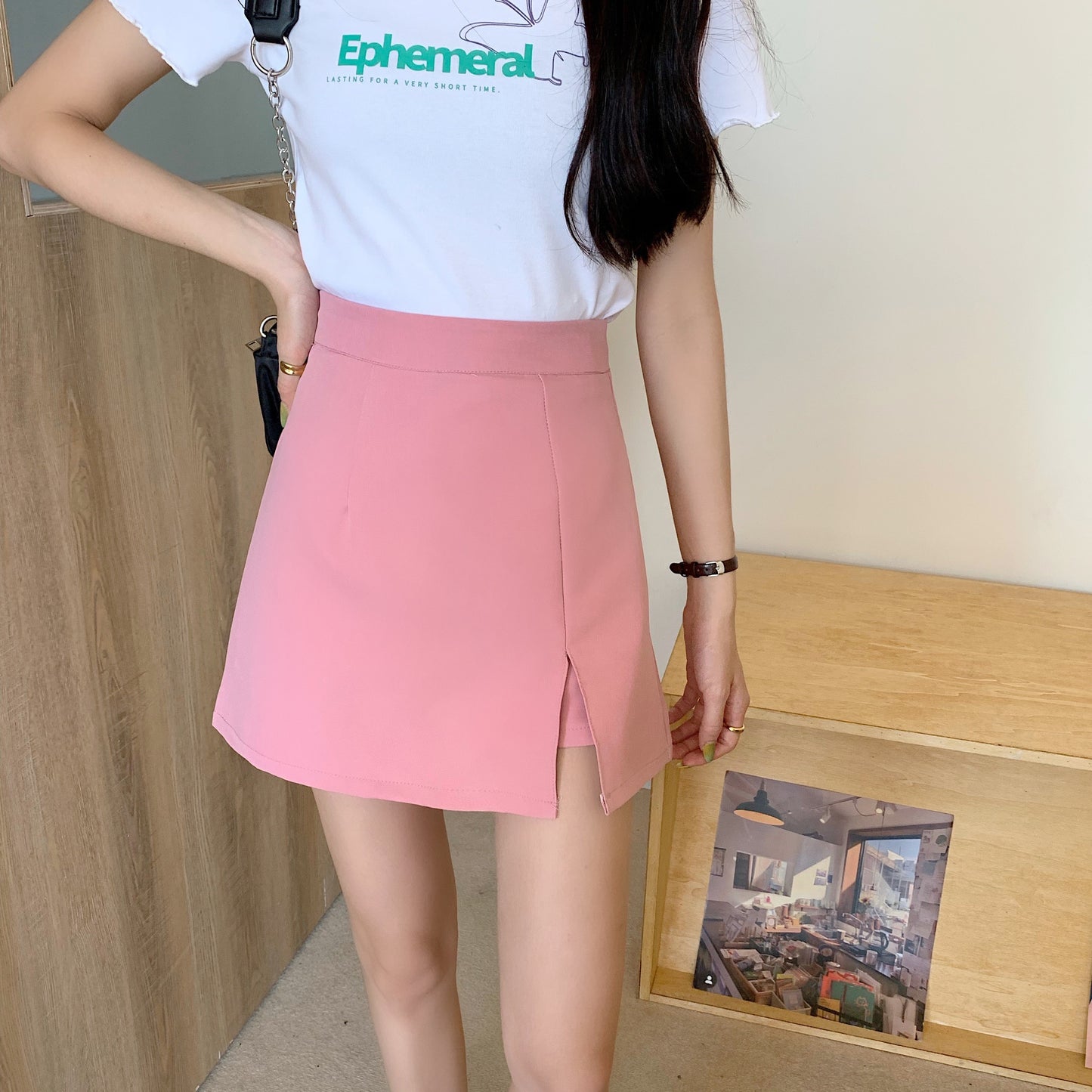 The New Slit Skirt Is Thin All-match High-waist Hip Skirt