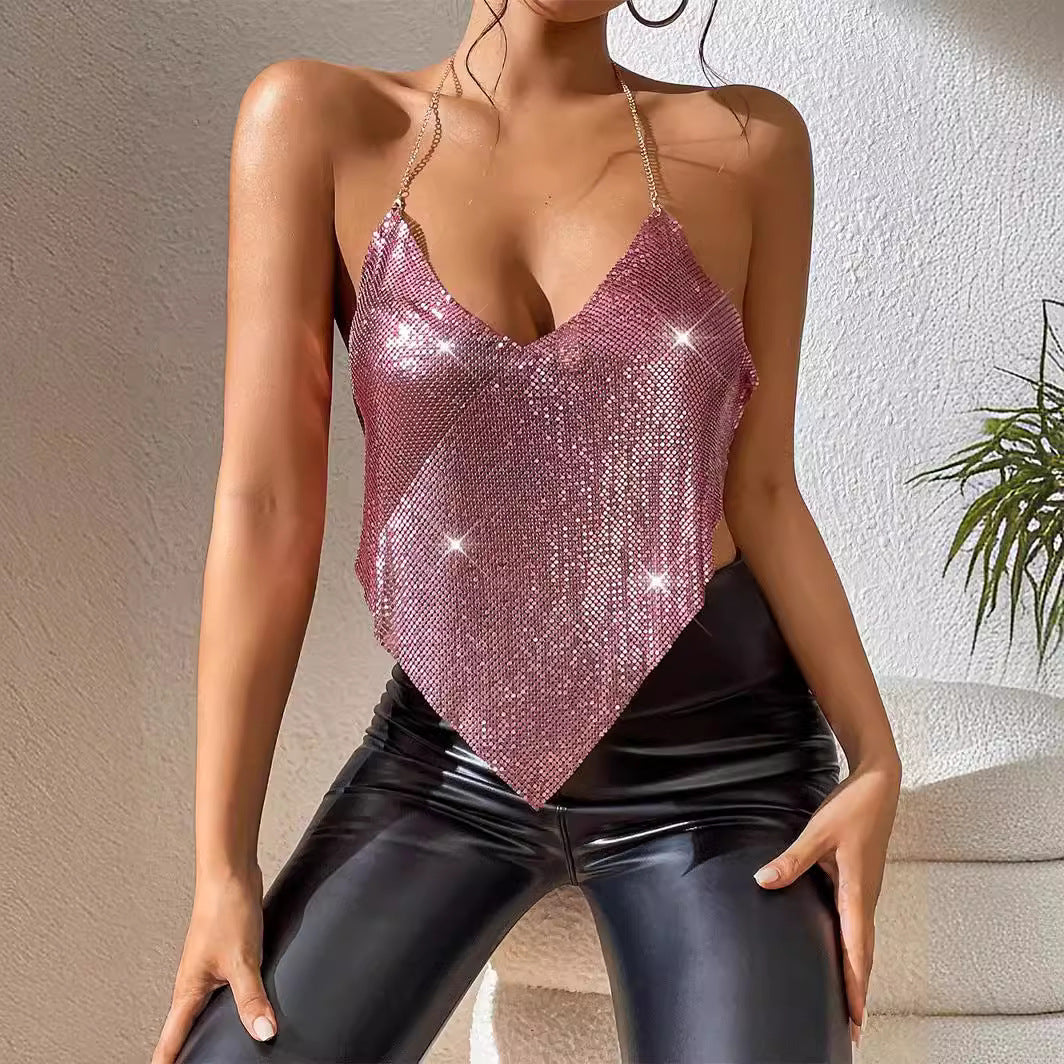 Slim Fit Backless Camisole Crop Top