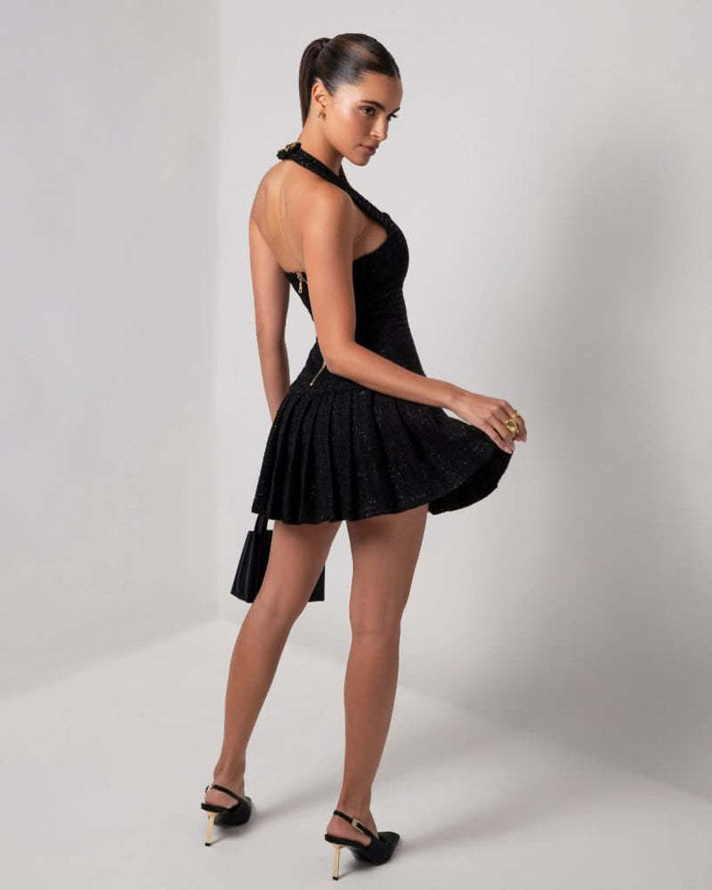 Halter Neck Buttoned Dress