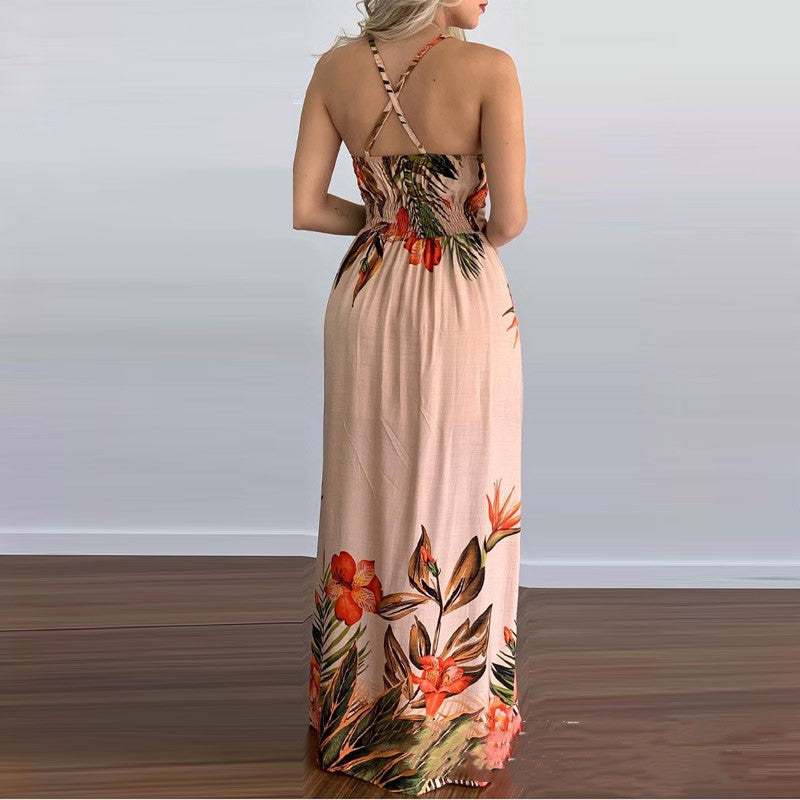 Sling Positioning Burning Flower Dress