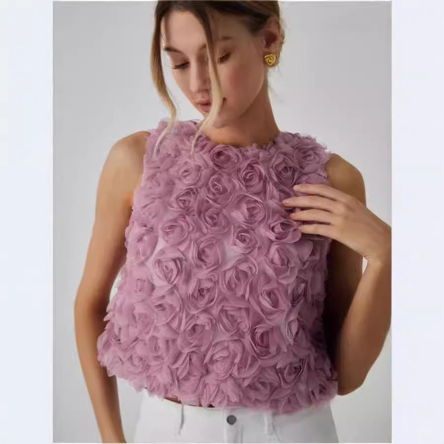 Three-dimensional Rose Blouse