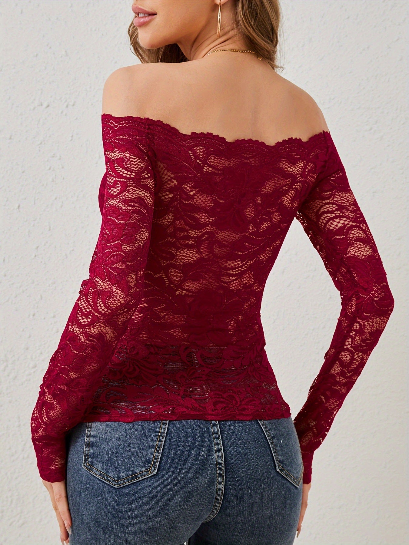 Off-shoulder Lace Top Blouse