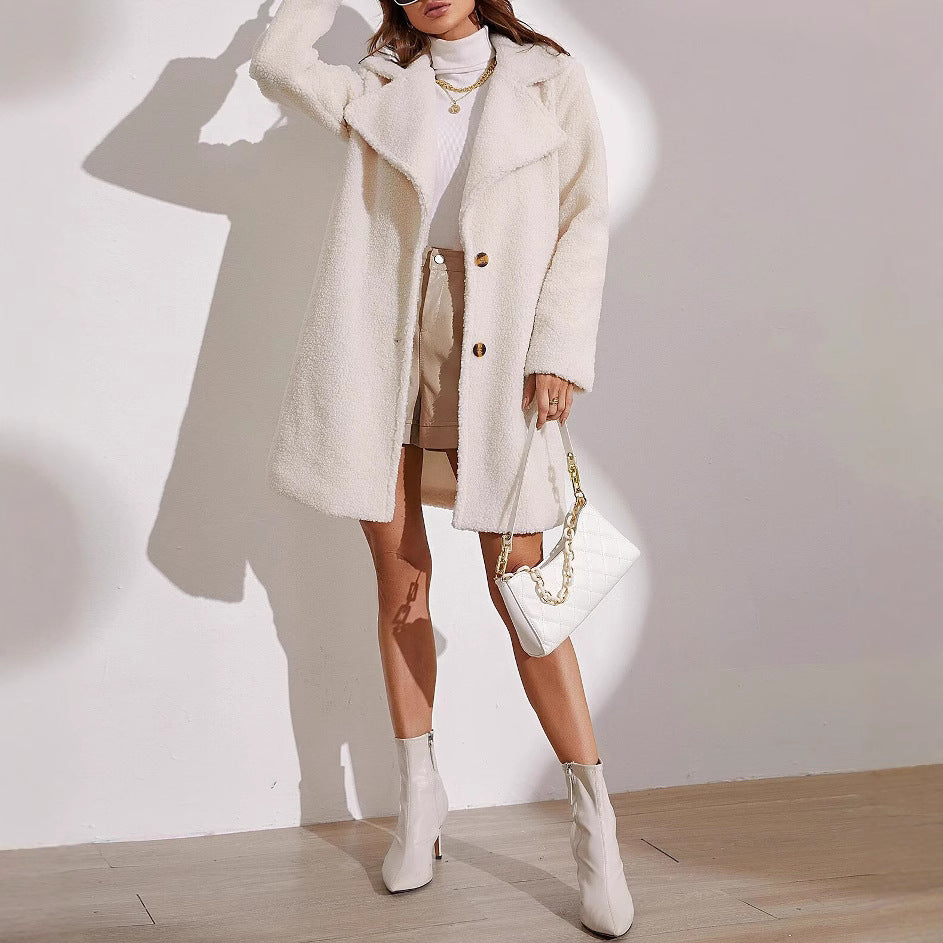Long Lapel Long Sleeve Coat