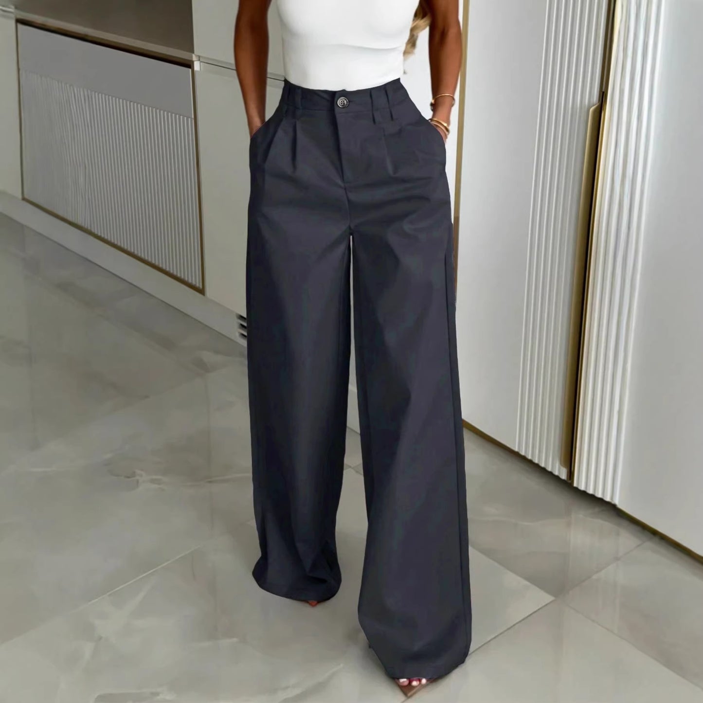 Wide-leg Casual Suit Pants