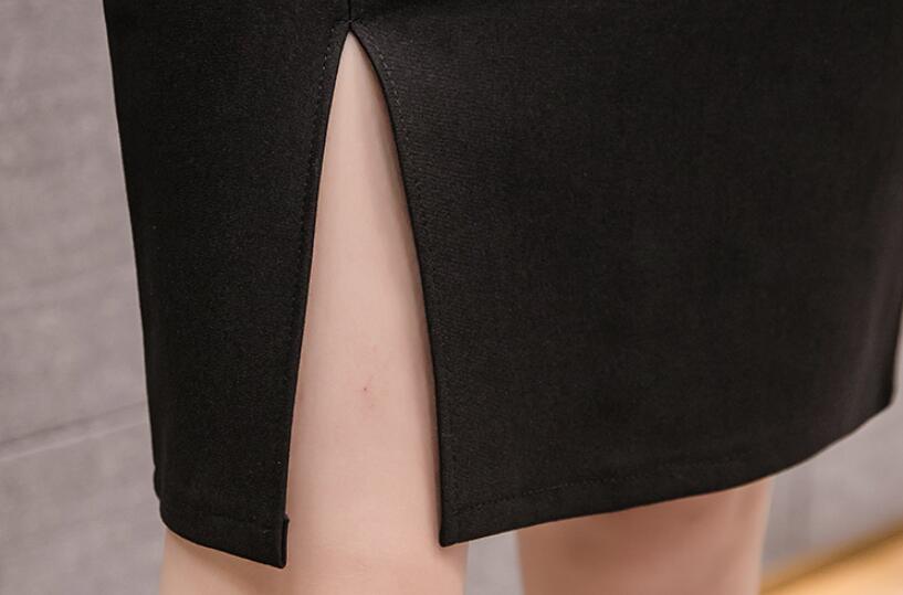 Half Body Slit Suit Skirt Black