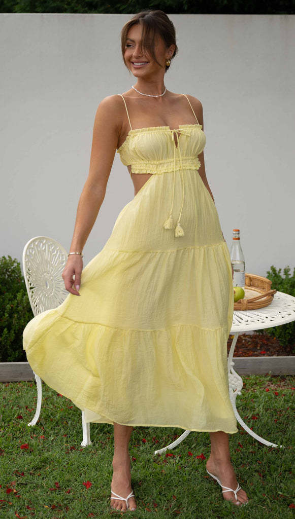 Women's V-neck Sleeveless Solid Color Stitching Big Swing Long Dress