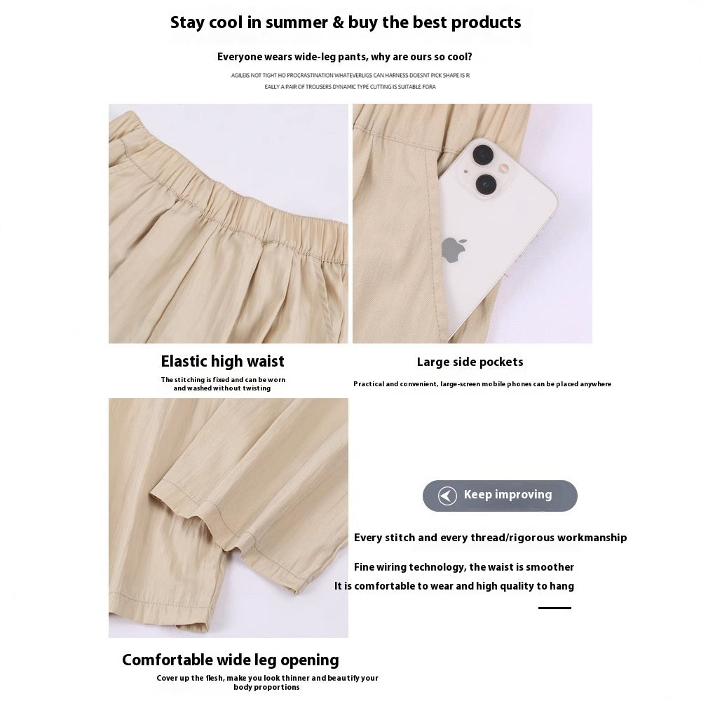 Drape Straight-leg Wide-leg Pants