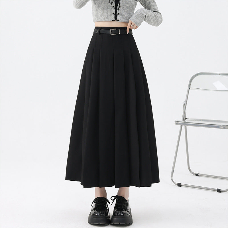 High Waist Slimming Pleated Long Skirt