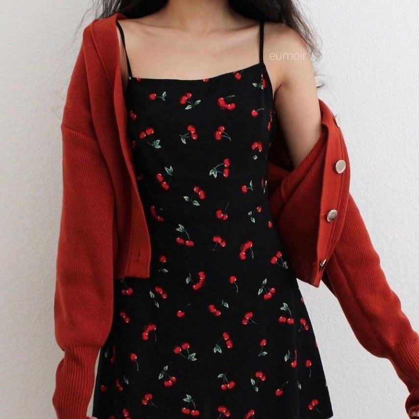 Cherry Printed Vintage Summer Dresses