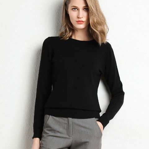Knitted Sweater Round Neck Bottoming Blouse