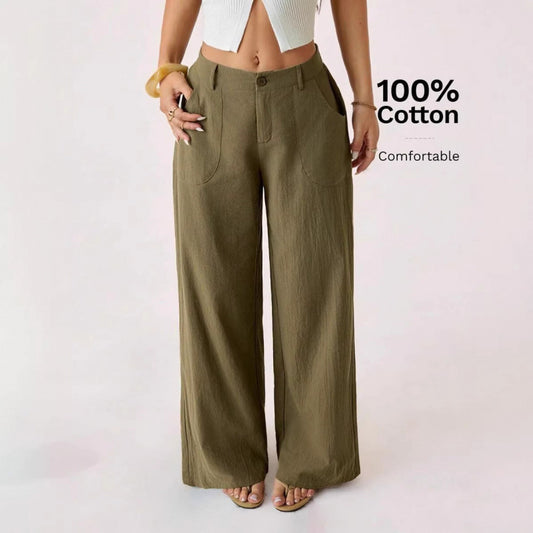 Wide-leg Cotton Pants
