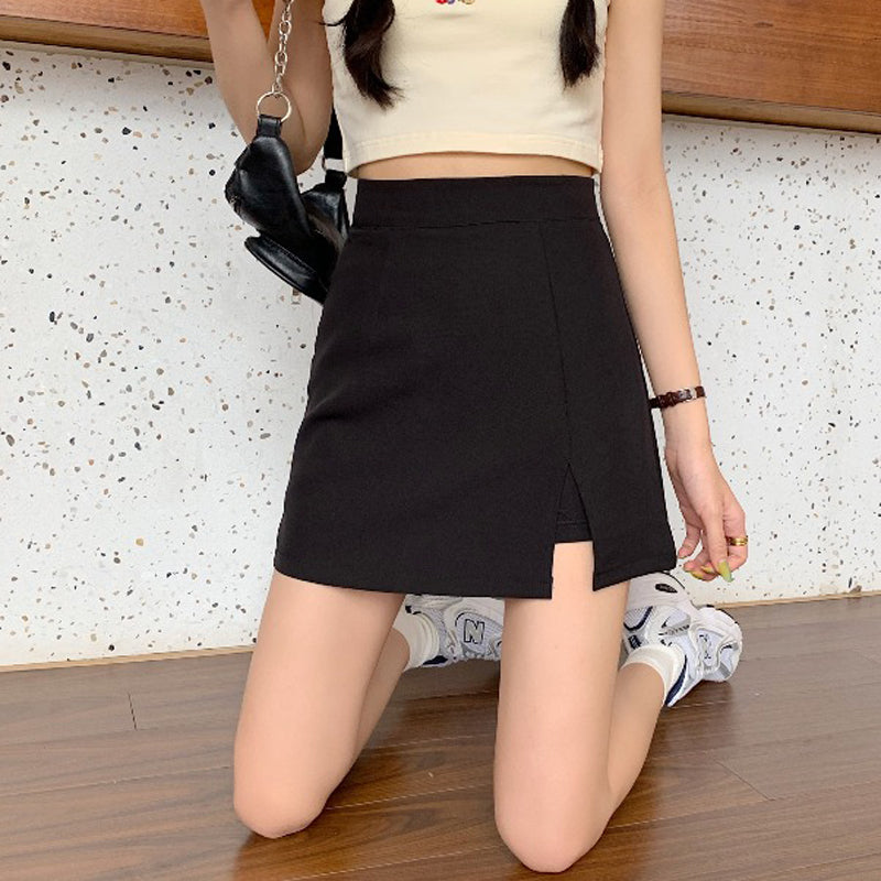 The New Slit Skirt Is Thin All-match High-waist Hip Skirt