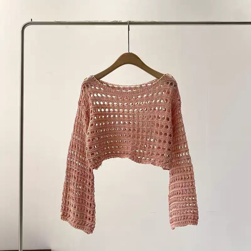Women's Short Long-sleeved Sweater Design Thin Top