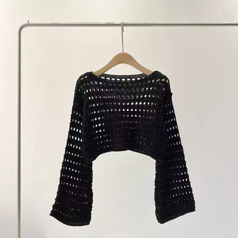 Women's Short Long-sleeved Sweater Design Thin Top