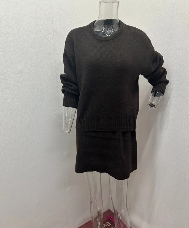 Sweater Skirt Sets Knit Long Sleeve