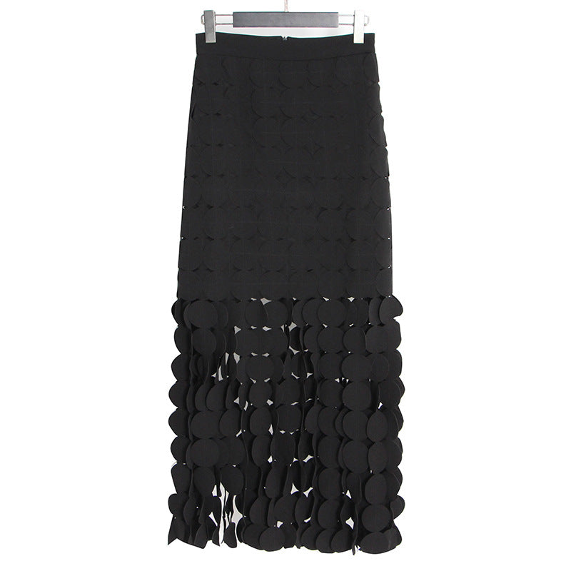 Fringed skirt with tassels