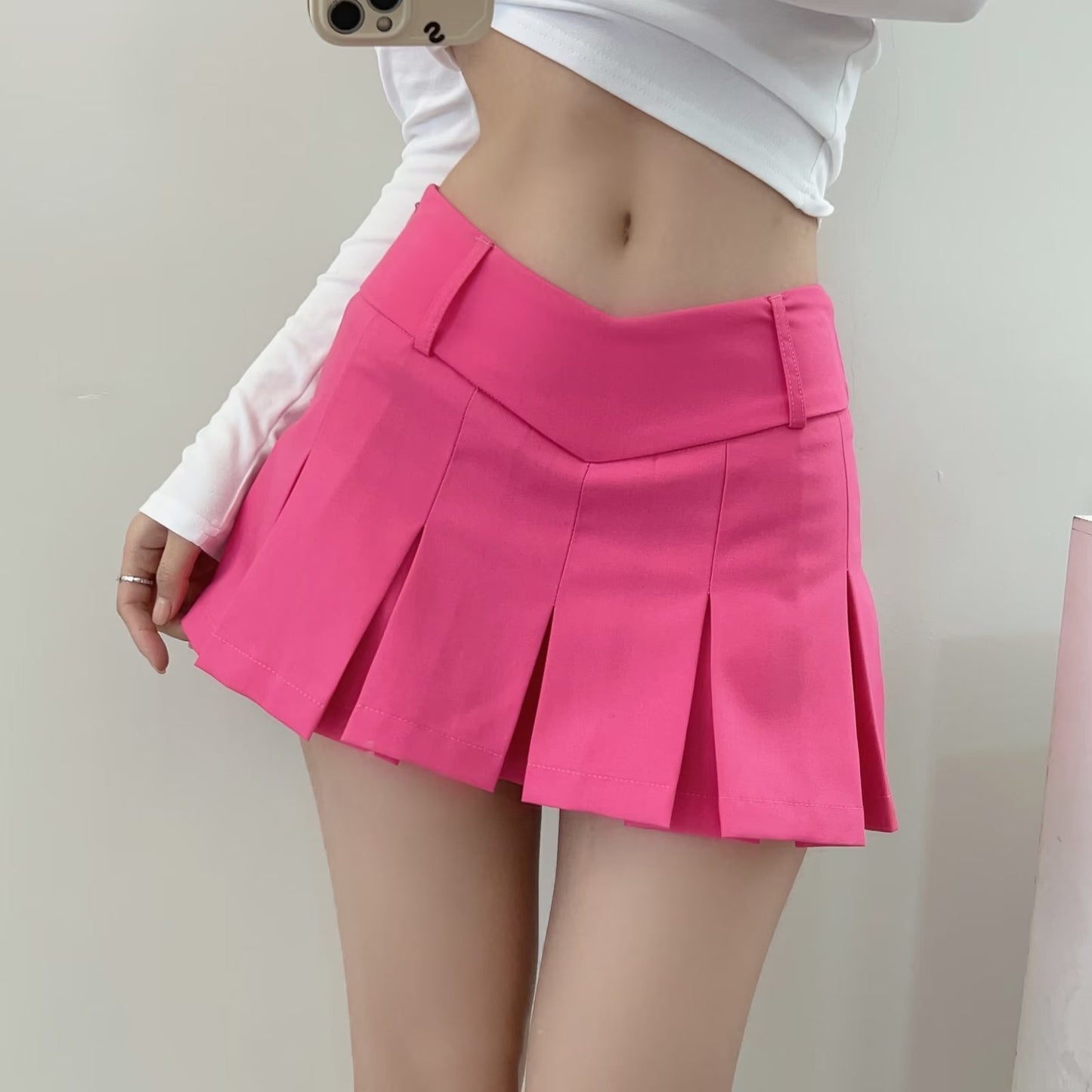 Preppy V Waist A- Line Mini Skirt