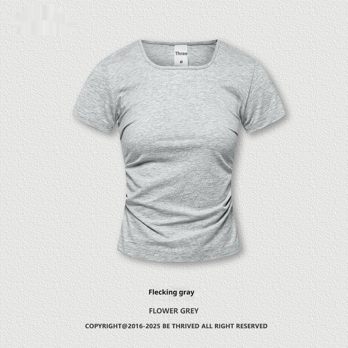 Square Collar Short Sleeve Tshirt Cotton Blouse