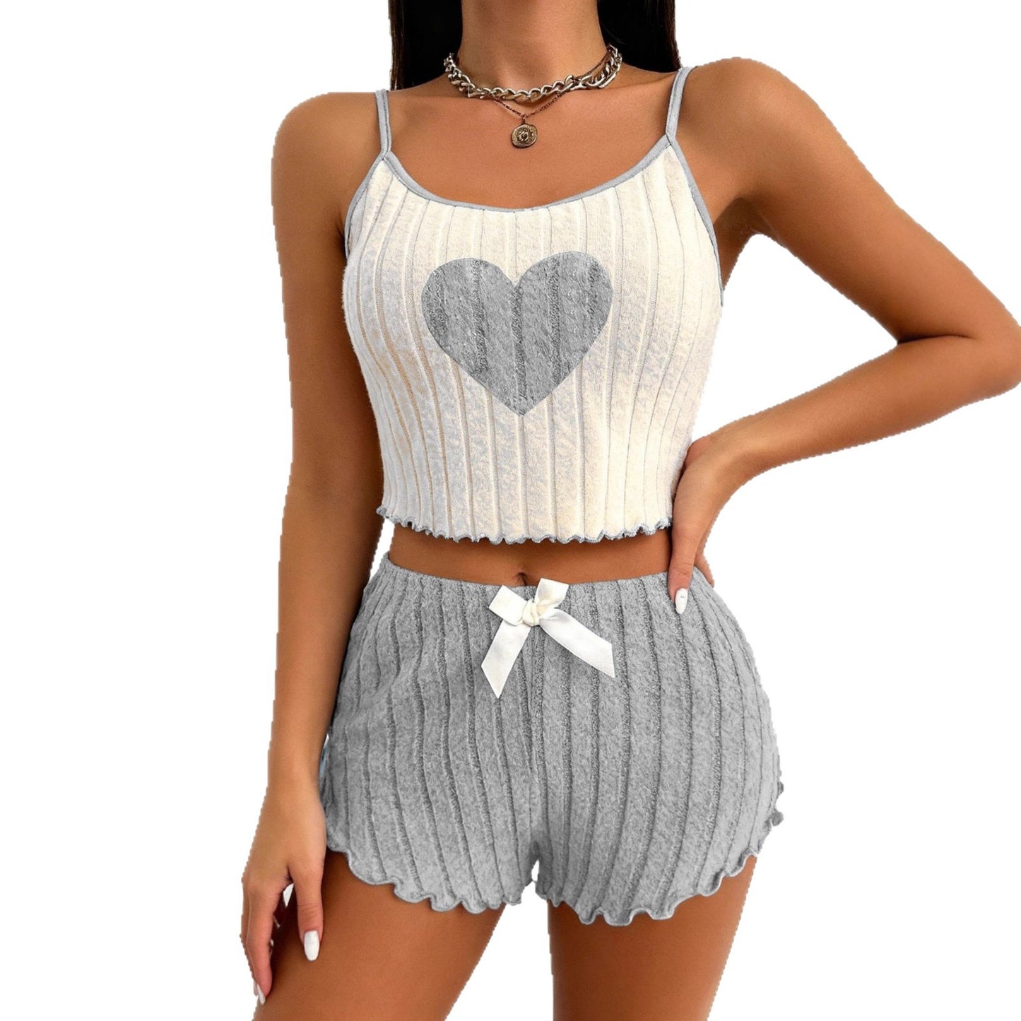 Casual Two-piece Set Featuring Loose-fitting Shorts And A Tank Top