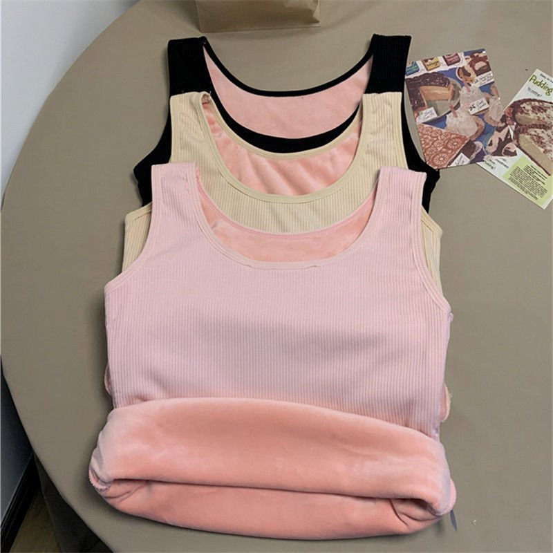 Padded Thermal Figure-hugging Base Sleeveless Tshirt
