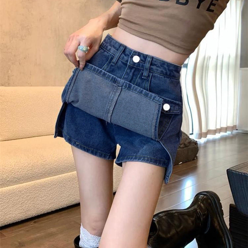 Denim Mini Shorts Skirt