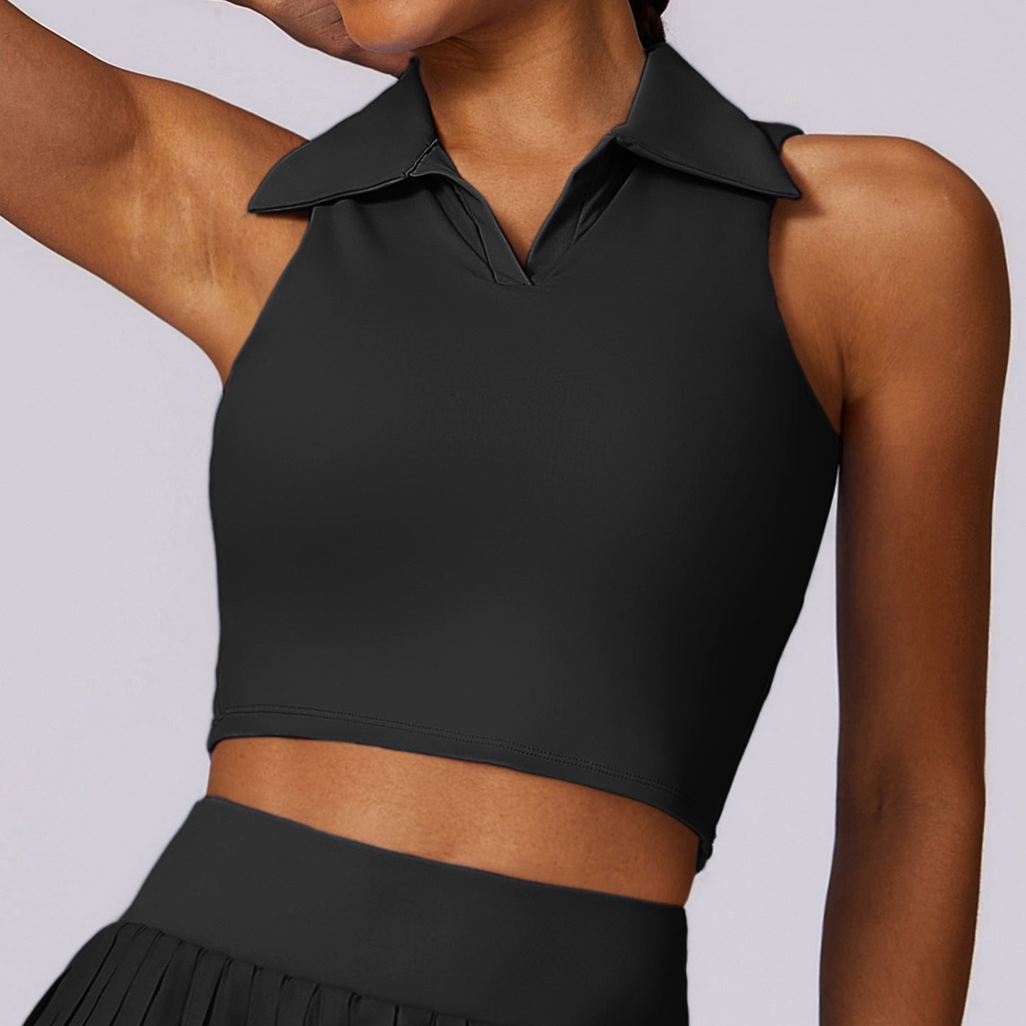Collared Crop Top