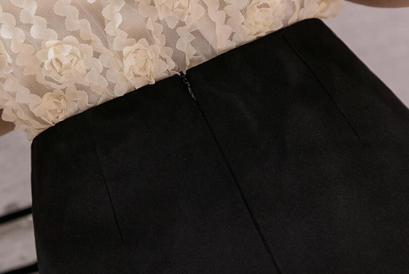 Half Body Slit Suit Skirt Black