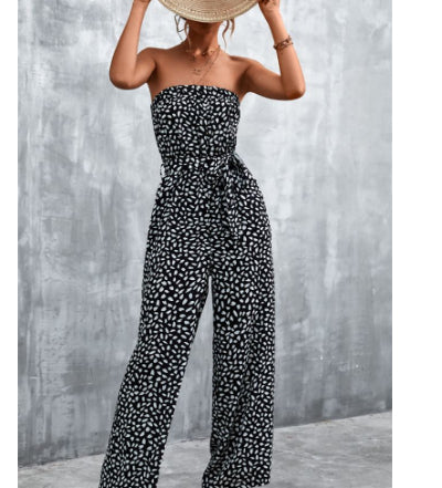 Summer Stylish Printed Bandeau Jumpsuit