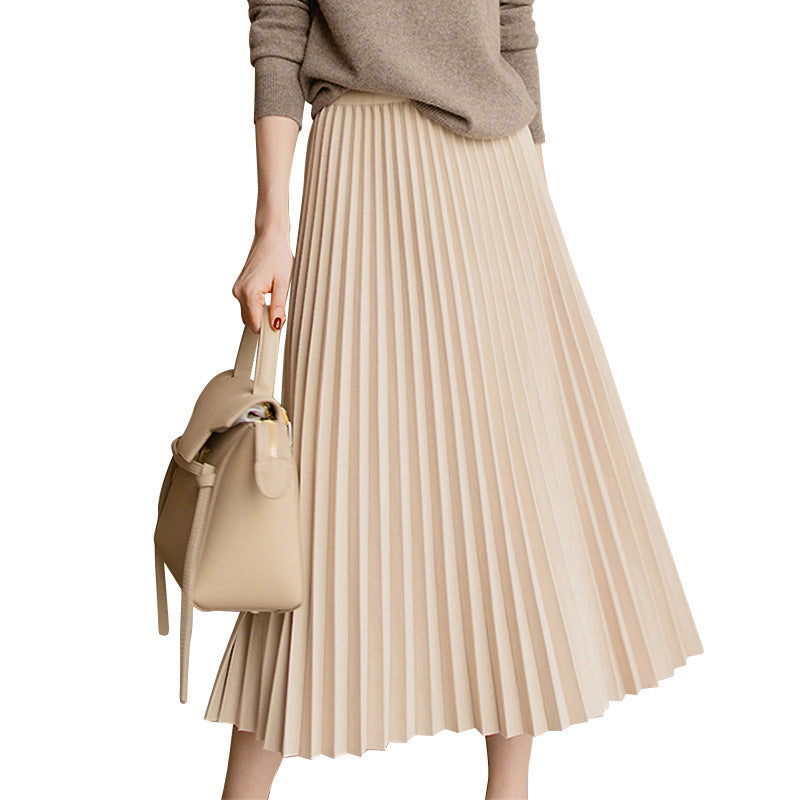 Pleated A-line Skirt