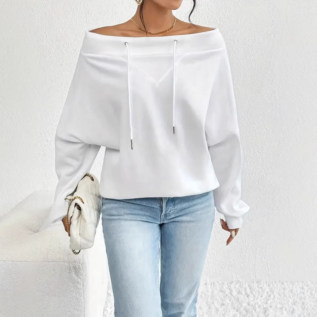 Drawstring Off-the-shoulder Blouse