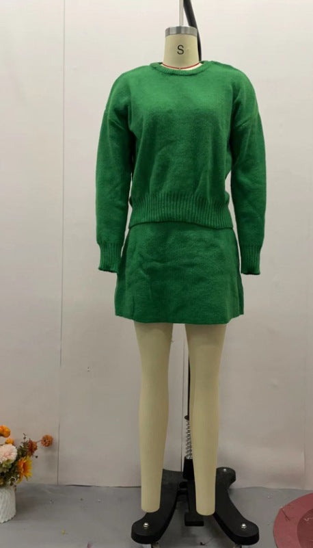 Sweater Skirt Sets Knit Long Sleeve