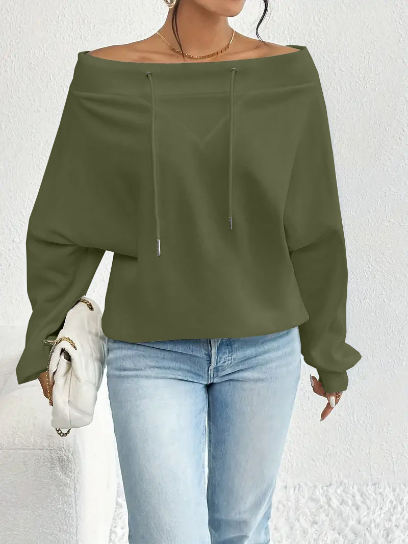 Drawstring Off-the-shoulder Blouse