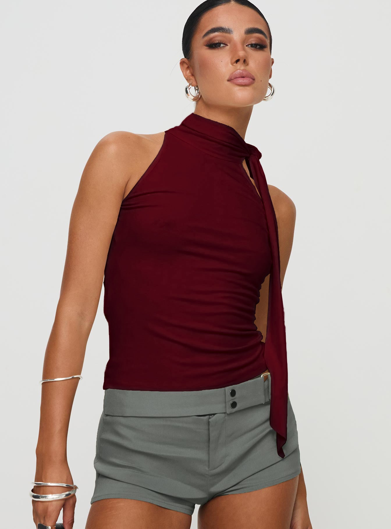Turtleneck Bundle Ribbon Blouse