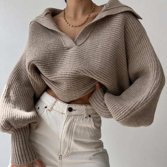 Oversized Knitted Sweater Blouse