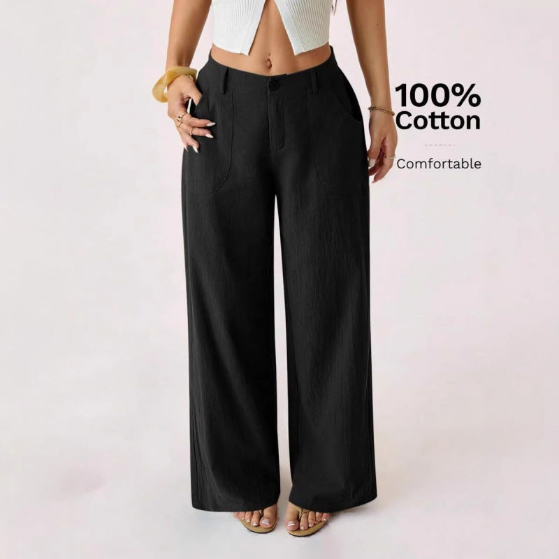 Wide-leg Cotton Pants