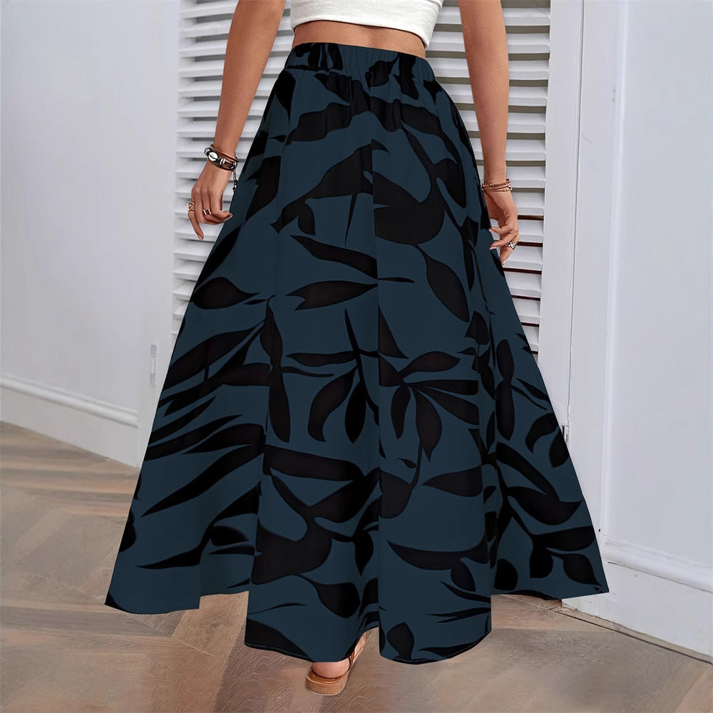 Floral Draped Pleated Skirts