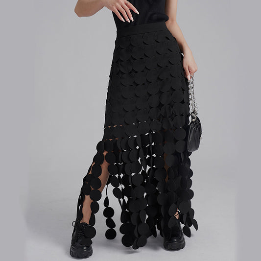 Fringed skirt with tassels