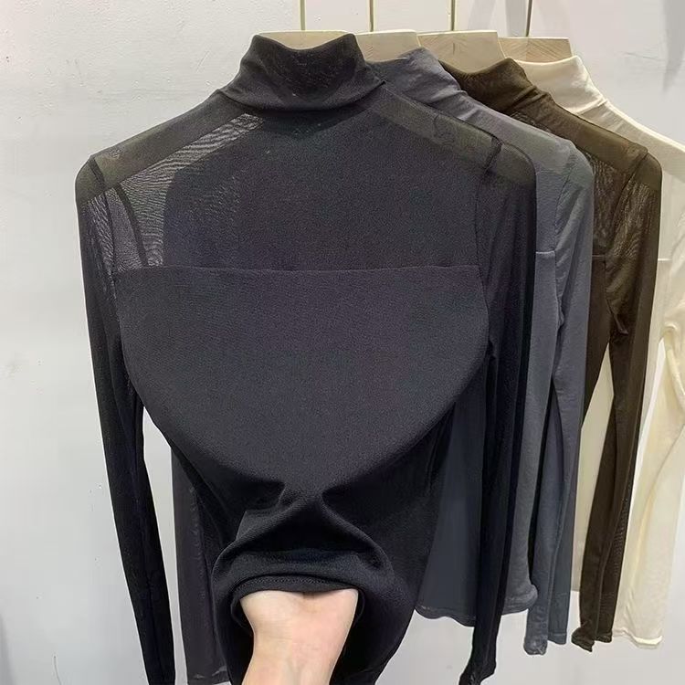 Semi Lace Turtle neck Blouse