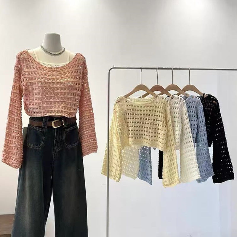 Women's Short Long-sleeved Sweater Design Thin Top