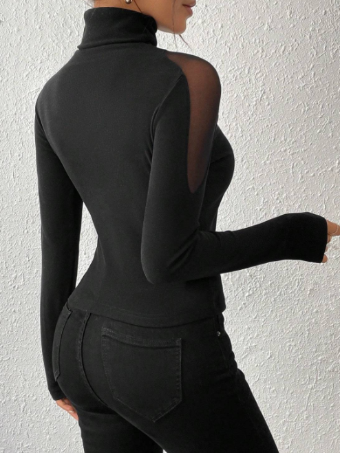 Niche Turtleneck Long sleeve Blouse