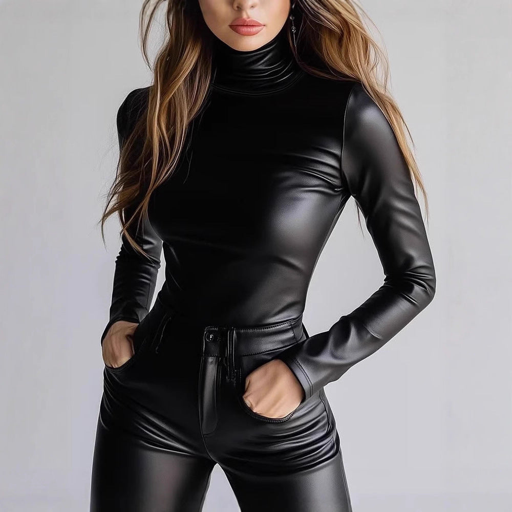 Stretch Half Turtleneck Bottoming Shirt