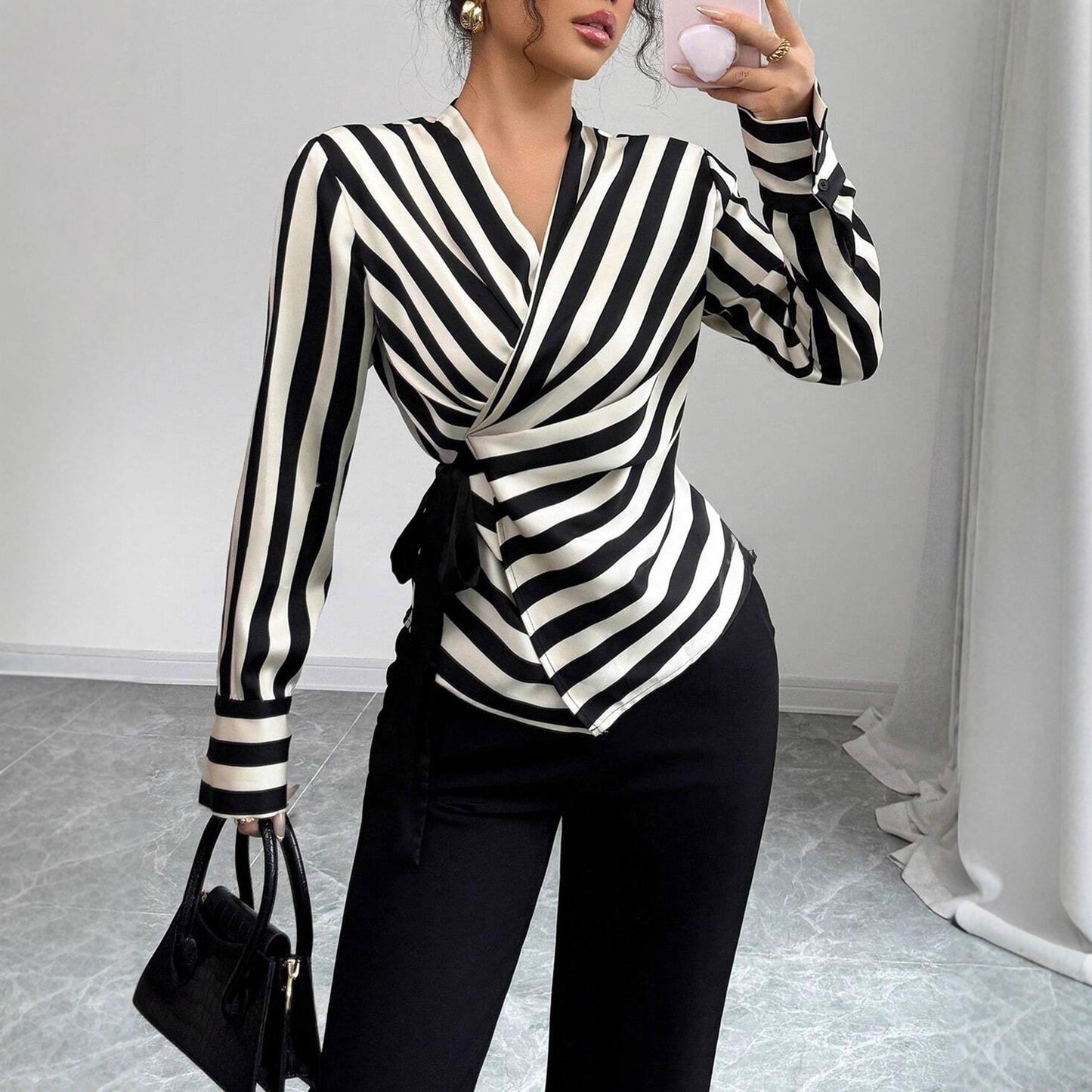 Casual Striped Long-sleeve Shirt