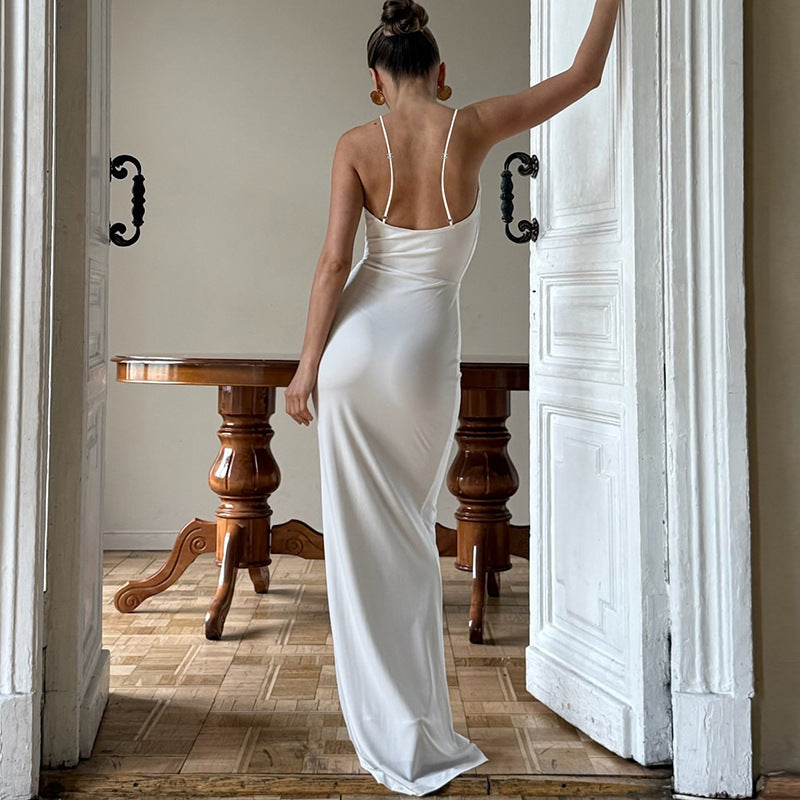 Backless Hollow-out Halter Sling Dress