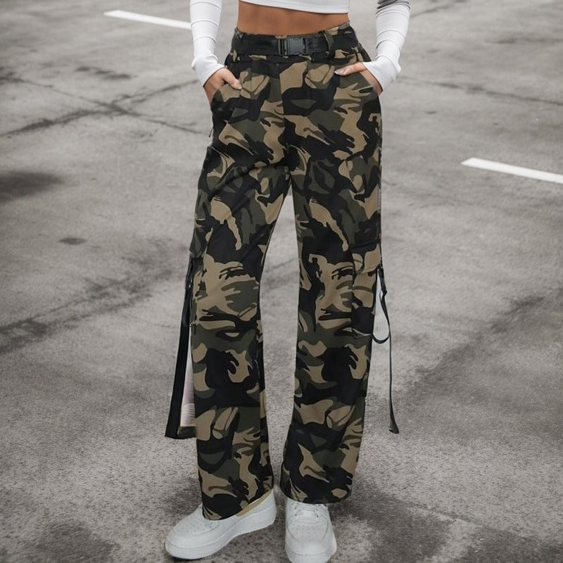 Multi-pocket Street Straight-leg Trousers Pants