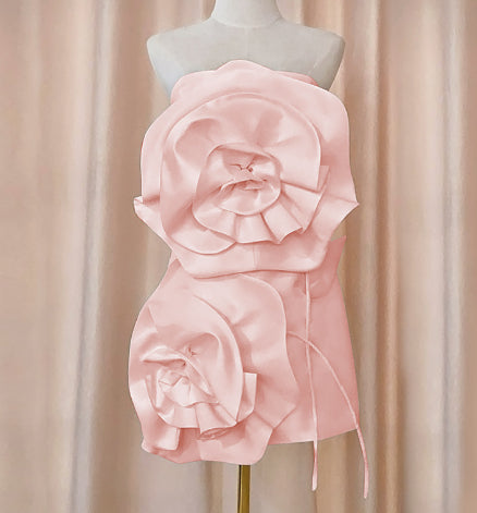 Back Strap Decorative Flower Dress