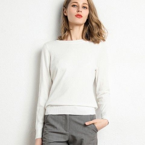 Knitted Sweater Round Neck Bottoming Blouse