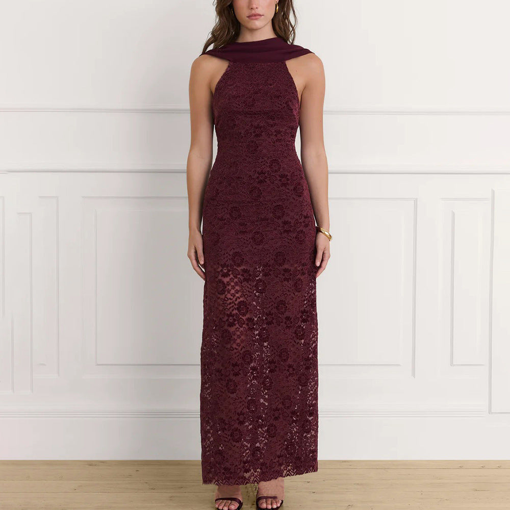 Lace Sexy Backless Sheath Dress